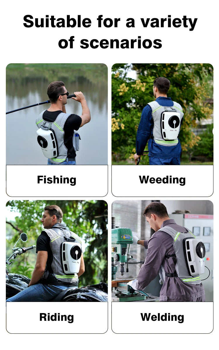 Men Summer Cooling Clothing Air Conditioning Vest Rechargeable Batterie Suitable For Fndoor And Outdoor High Temperature Work - Merit Sell