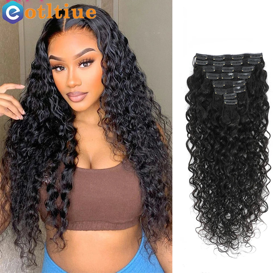 Merit Sell Brazilian Human Hair Extensions 8 Pieces - Natural Curly - Merit Sell