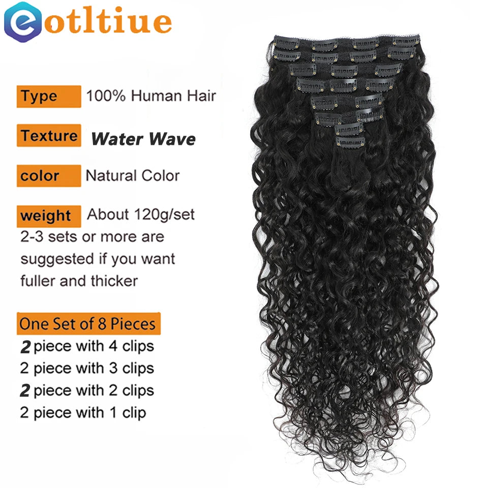 Merit Sell Brazilian Human Hair Extensions 8 Pieces - Natural Curly - Merit Sell