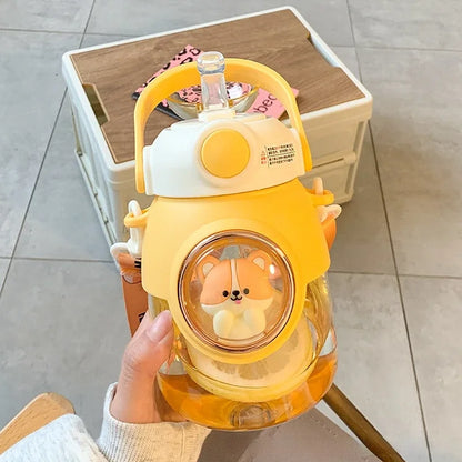 Merit Sell Kids Water Bottle with Straw Cute Animal Design - Merit Sell