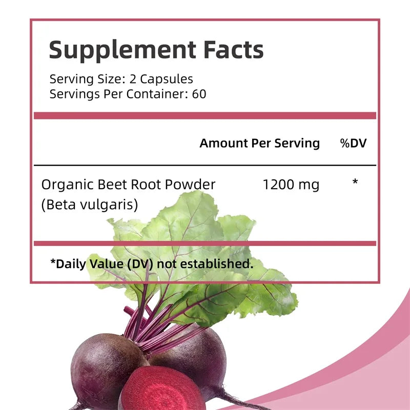 Merit Sell Natural Beet Supplement for Blood Circulation - 120 Capsules - Merit Sell