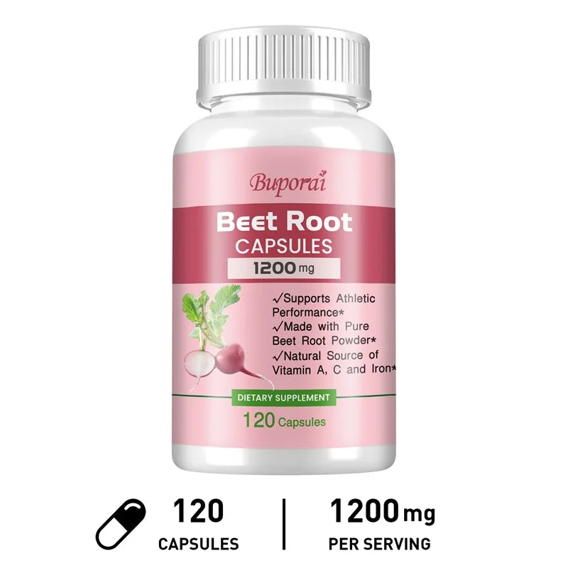 Merit Sell Natural Beet Supplement for Blood Circulation - 120 Capsules - Merit Sell