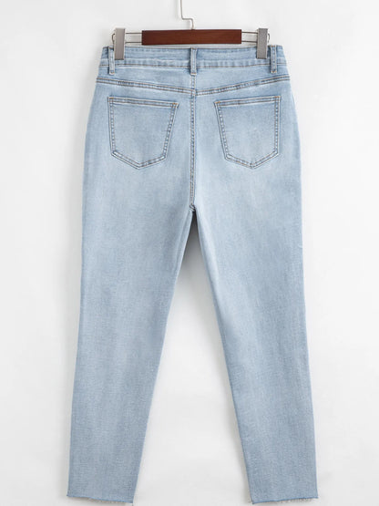 Mid Rise Ankle-Length Distressed Skinny Jeans - Merit Sell
