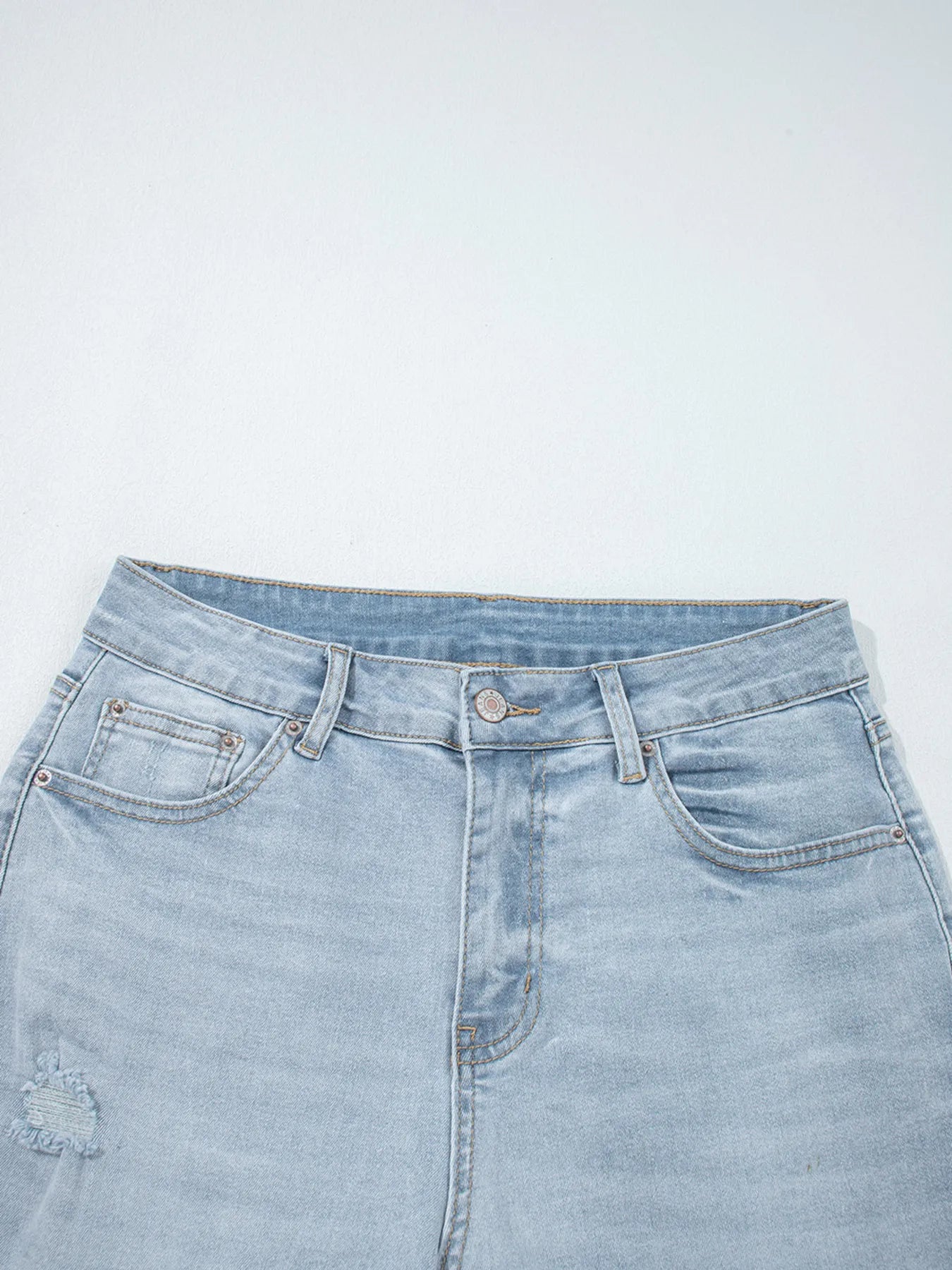 Mid Rise Ankle-Length Distressed Skinny Jeans - Merit Sell