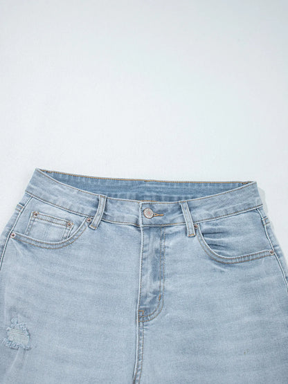 Mid Rise Ankle-Length Distressed Skinny Jeans - Merit Sell