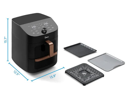 Midea Hot Air Fryer, Double Stack, Overlapping Airfryer, Smart WiFi Sync with Alexa, 11L XL Vertical Space-Saving ,MAF002S - Merit Sell