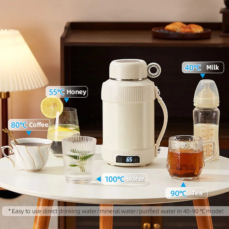 Mini Electric Kettle Water Thermal Portable Heating Boiler Travel Stainless Steel Tea Pot Coffee Milk Boiling Bottle Health Pot - Merit Sell