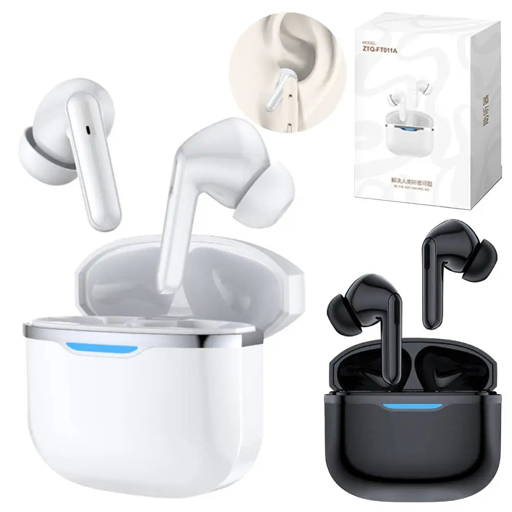 Mini Noise-cancelling Hearing Aid Wireless Headphones Hearing Amplifier Earbuds Hearing Aid Feature in Ear Earphones for Elderly - Merit Sell