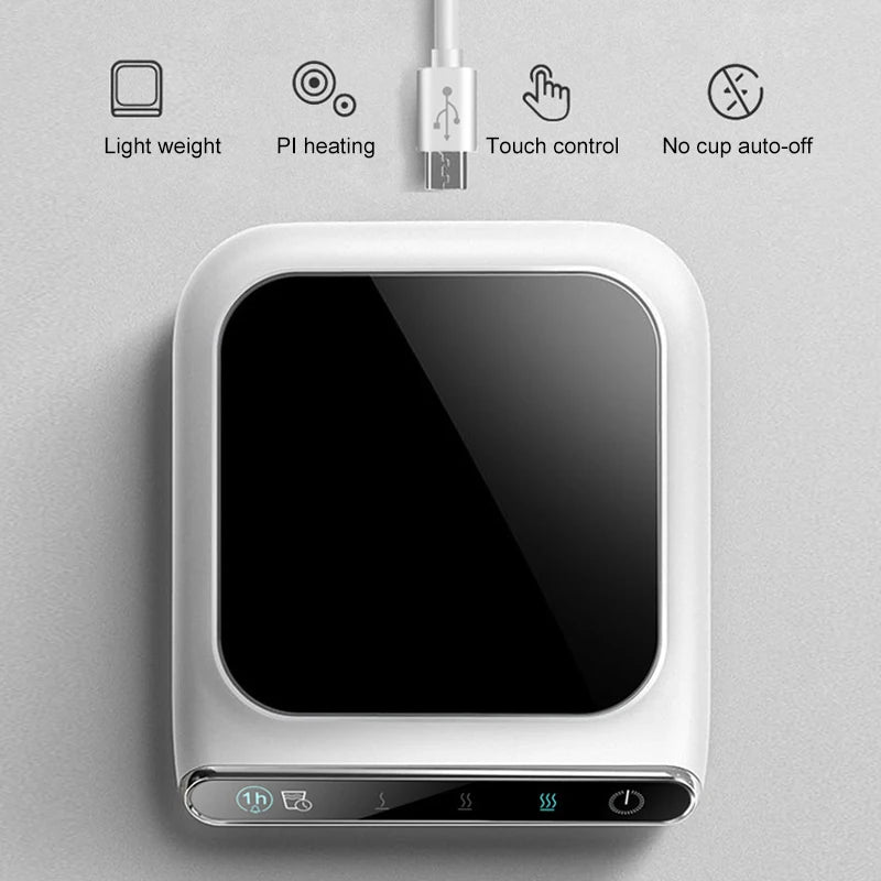 Mini Portable USB Cup Warmer Coffee Mug Heating Coaster 3 Gear 100°C Milk Tea Water Cup Heaters For Home Office Desk Heating Pad - Merit Sell