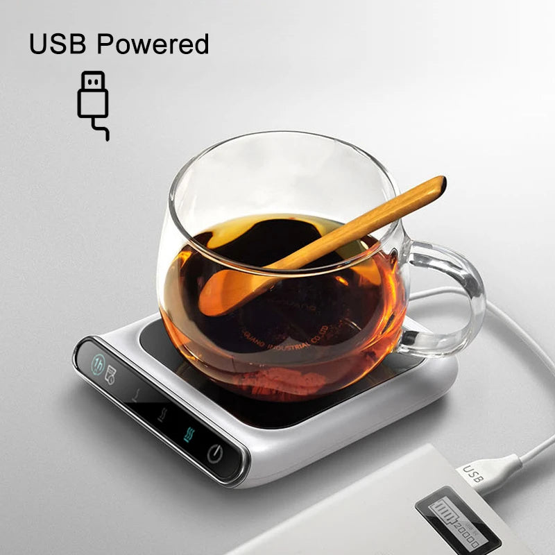 Mini Portable USB Cup Warmer Coffee Mug Heating Coaster 3 Gear 100°C Milk Tea Water Cup Heaters For Home Office Desk Heating Pad - Merit Sell
