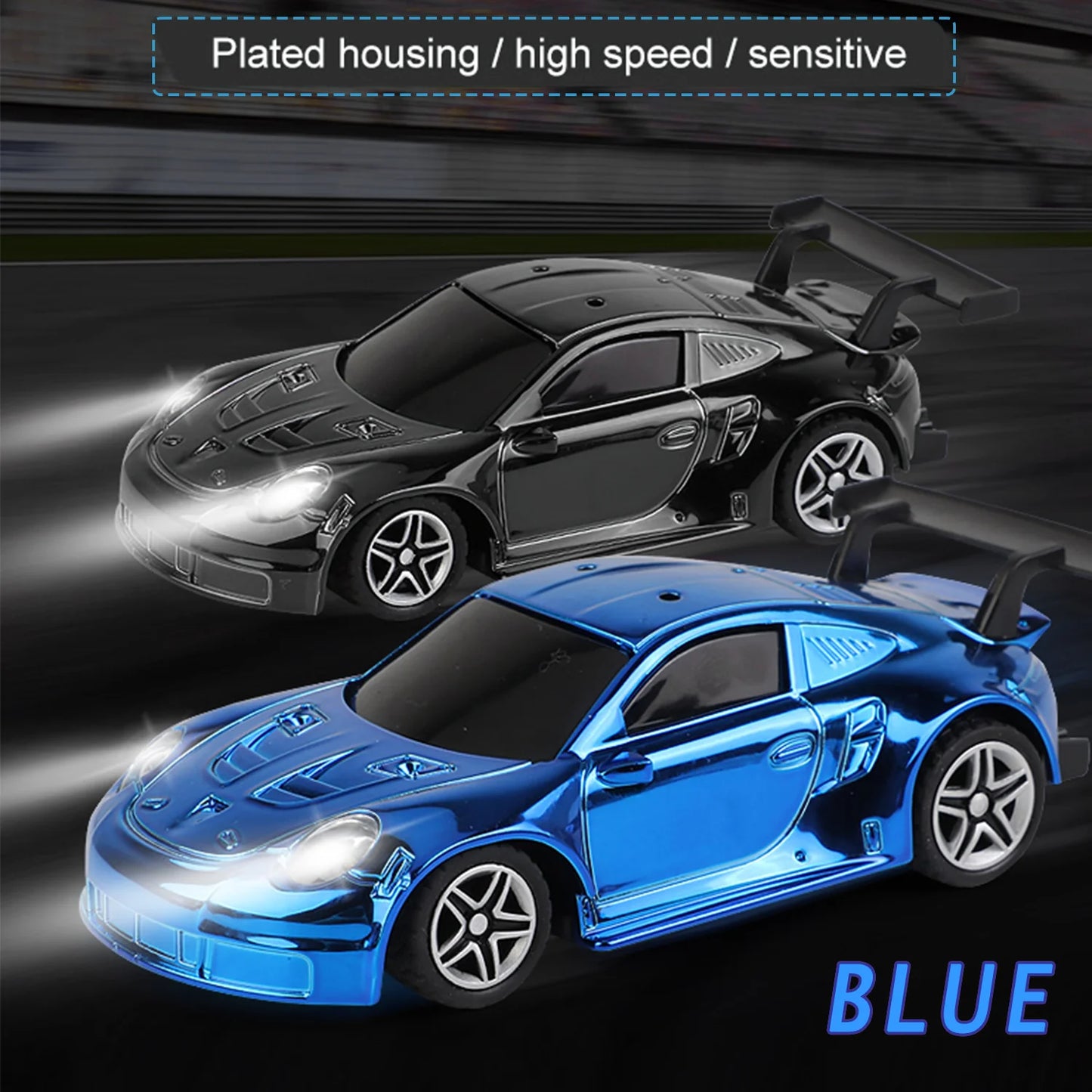 Mini Toy 1/43 Scale RC Racing Difting Car 2.4G RTR with LED lights Remote Control Electric High Speed Car Model Gifts for Boys - Merit Sell