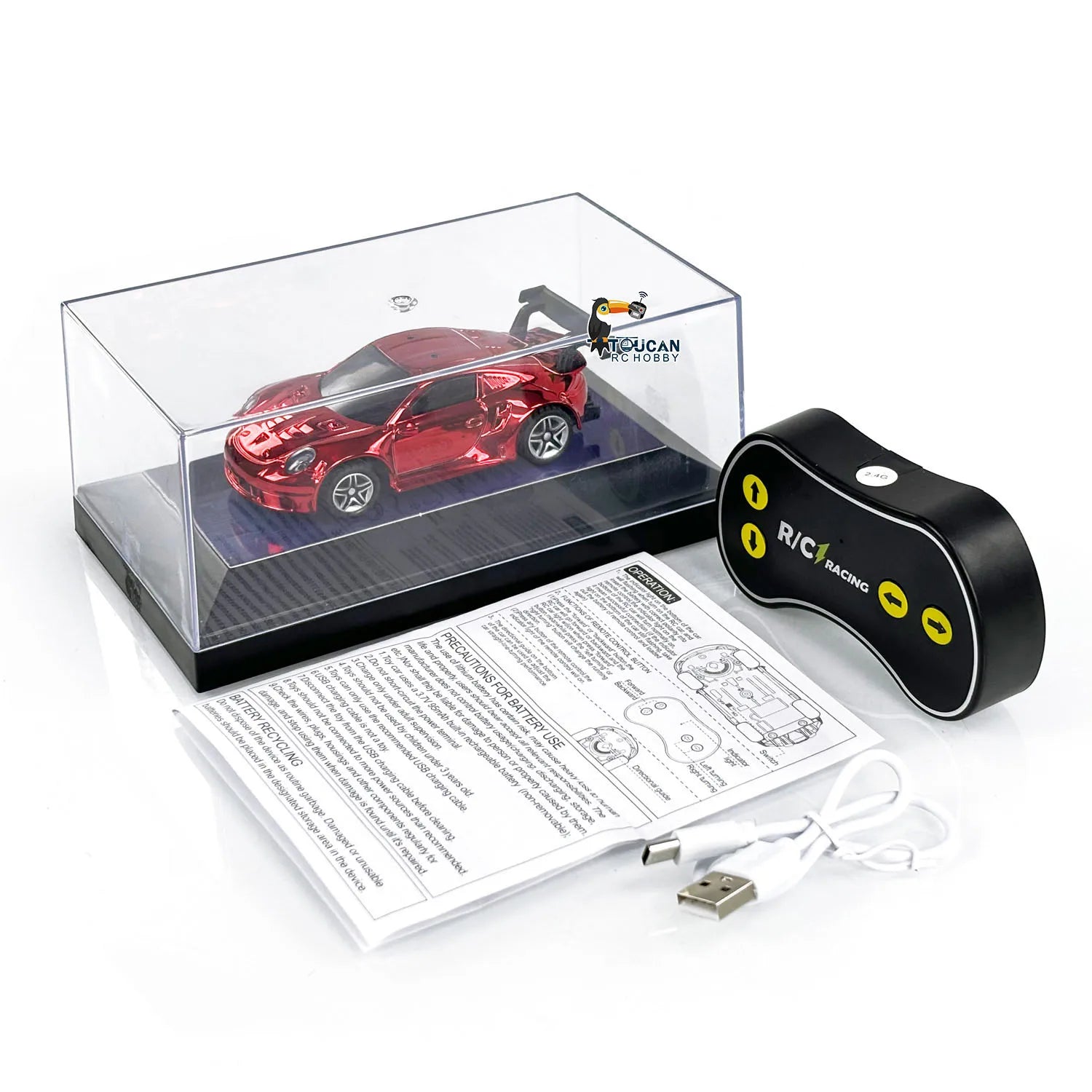 Mini Toy 1/43 Scale RC Racing Difting Car 2.4G RTR with LED lights Remote Control Electric High Speed Car Model Gifts for Boys - Merit Sell