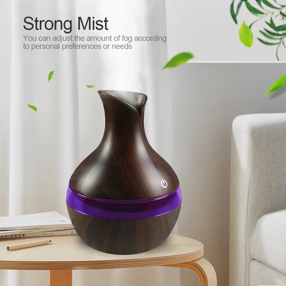 Mini USB Diffuser Air Humidifier with 7-Colors LED night light Aromatherapy Diffuser 300ml Cool Mist Maker for home bedroom - Merit Sell