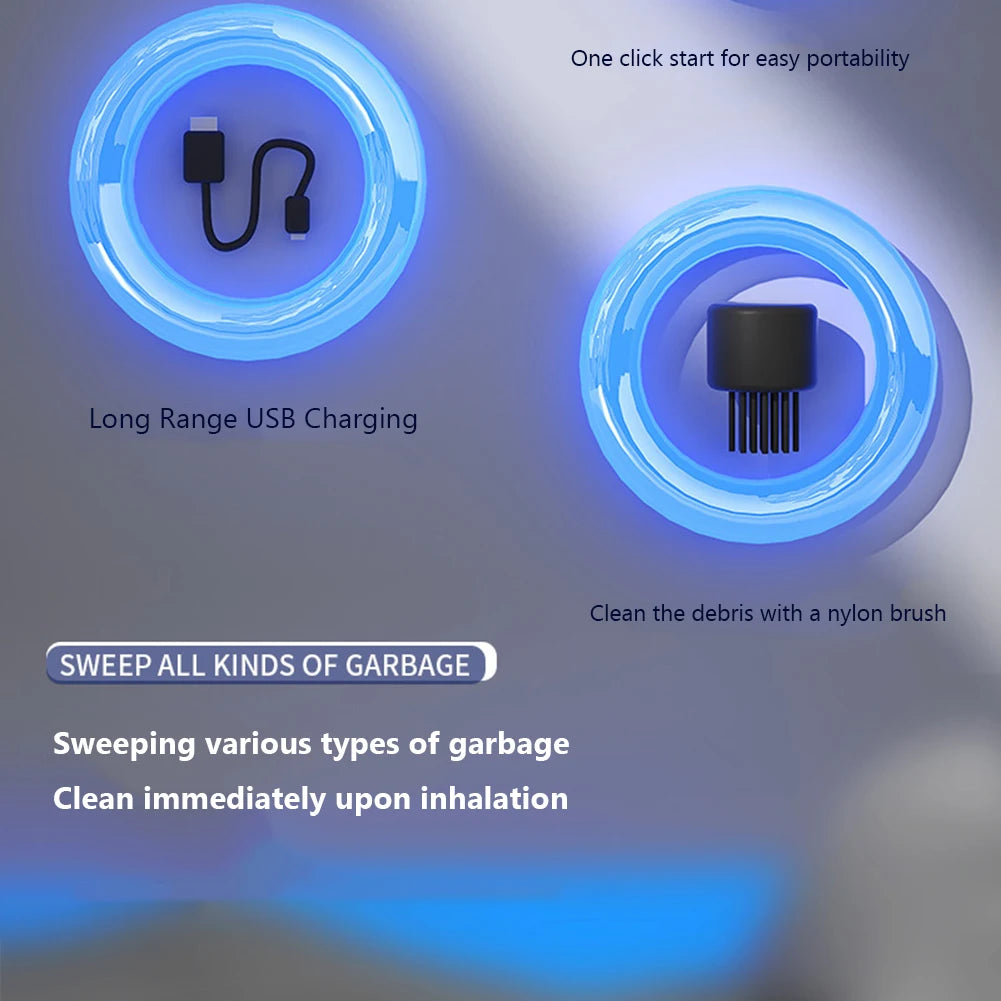 Mini Vacuum Cleaner Portable Wireless Vacuum Cleaner 500mAh USB Rechargeable with Detachable Nozzle for Home Office Keyboard - Merit Sell