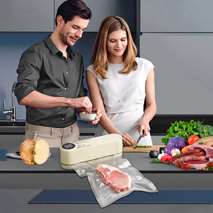 Mini Vacuum Sealer Machine Bag Rolls Food Sealer Compact Food Preservation System with Vacuum Bags & Inhalation tool kit - Merit Sell