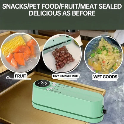 Mini Vacuum Sealer Machine Bag Rolls Food Sealer Compact Food Preservation System with Vacuum Bags & Inhalation tool kit - Merit Sell