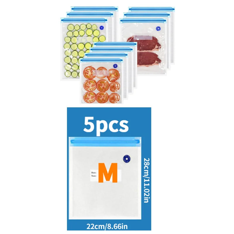 Mini Vacuum Sealer Machine Bag Rolls Food Sealer Compact Food Preservation System with Vacuum Bags & Inhalation tool kit - Merit Sell