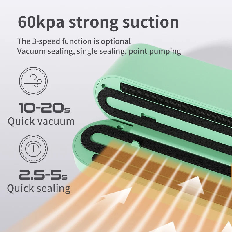 Mini Wireless Fully Automatic Vacuum Sealing Machine Household Small Portable Food Packaging Plastic Sealing Machine - Merit Sell