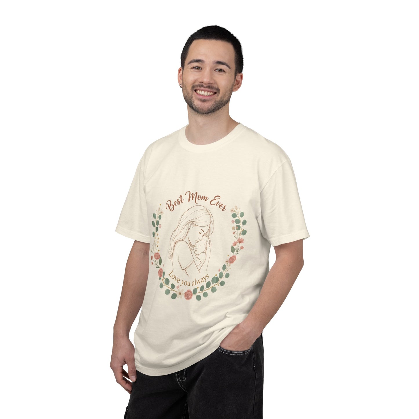 Mom & Baby T-Shirt — “Best Mom Ever, Love You Always” Floral Tee