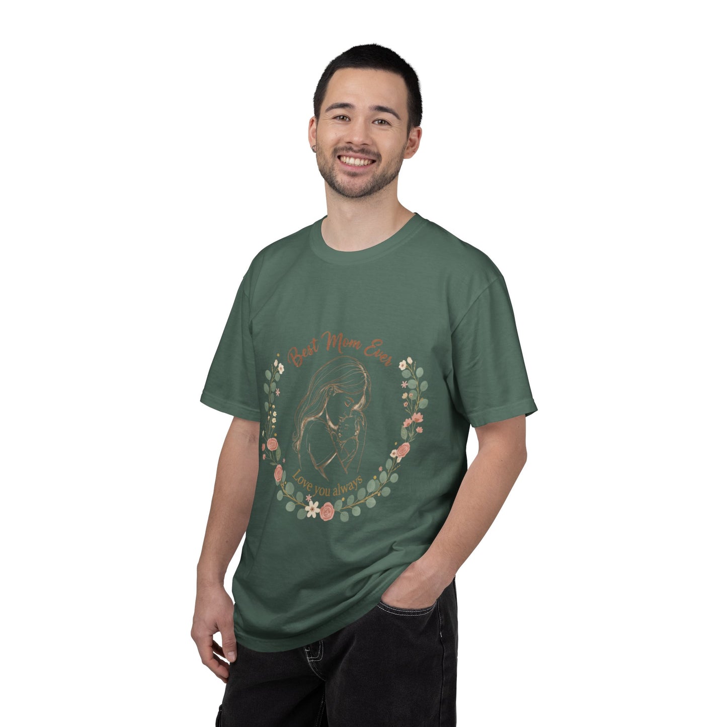 Mom & Baby T-Shirt — “Best Mom Ever, Love You Always” Floral Tee