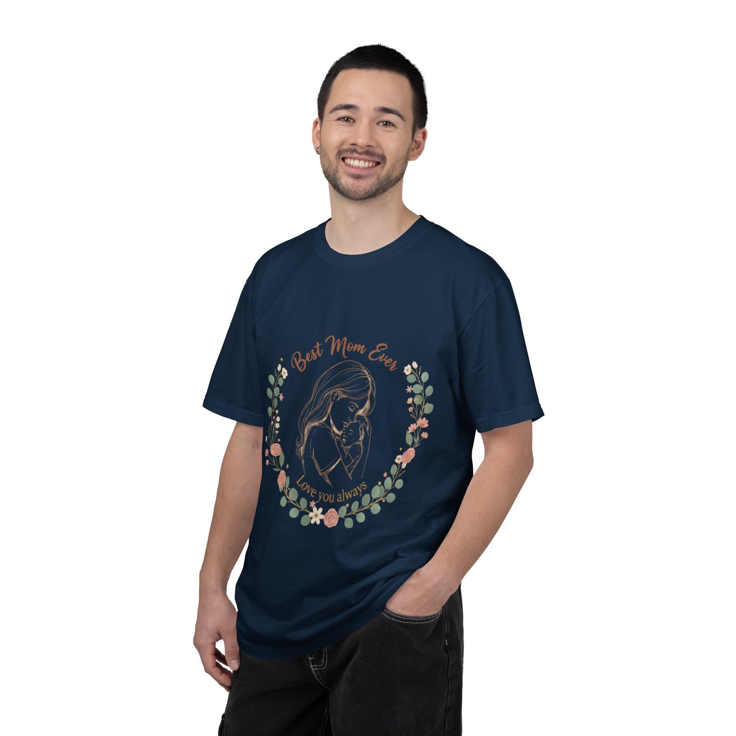 Mom & Baby T-Shirt — “Best Mom Ever, Love You Always” Floral Tee