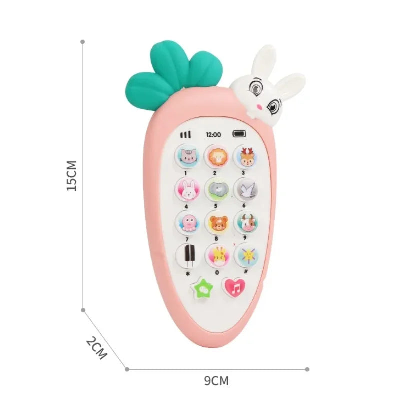 Montessori Baby Radish Phone Toys Music Sound Teether Bitable Educational Learning Story Electronic Sleeping Puzzle Toys Kids - Merit Sell
