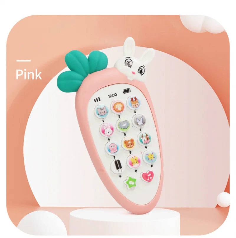 Montessori Baby Radish Phone Toys Music Sound Teether Bitable Educational Learning Story Electronic Sleeping Puzzle Toys Kids - Merit Sell