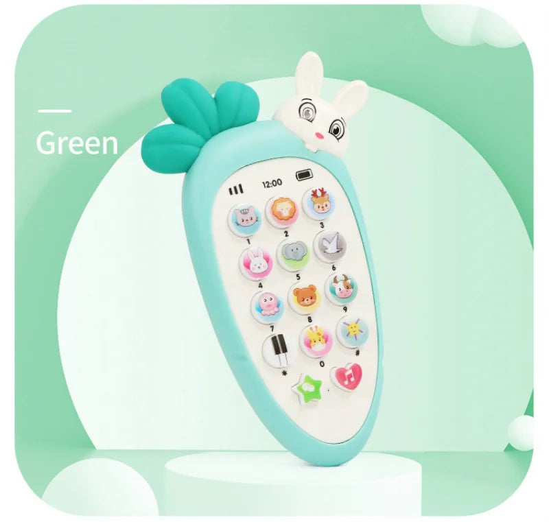Montessori Baby Radish Phone Toys Music Sound Teether Bitable Educational Learning Story Electronic Sleeping Puzzle Toys Kids - Merit Sell