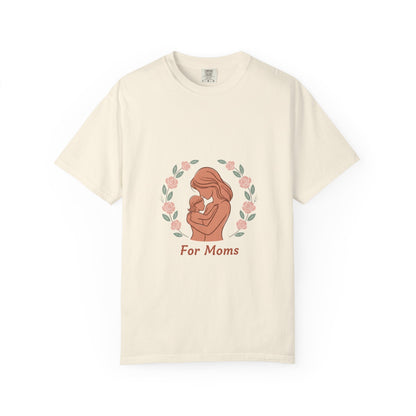 Mother & Baby T-Shirt — "For Moms" Floral Maternity/Motherhood Tee