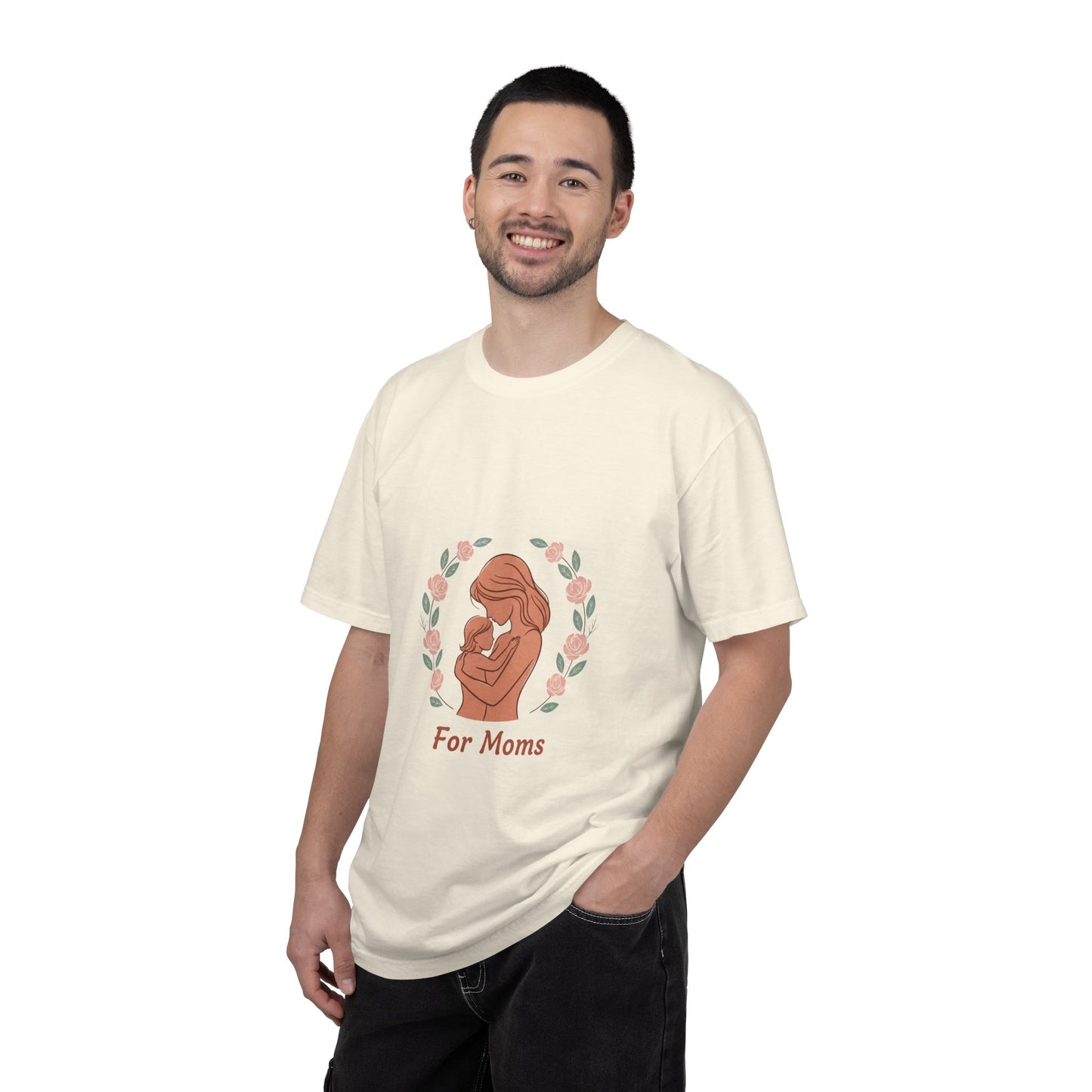 Mother & Baby T-Shirt — "For Moms" Floral Maternity/Motherhood Tee