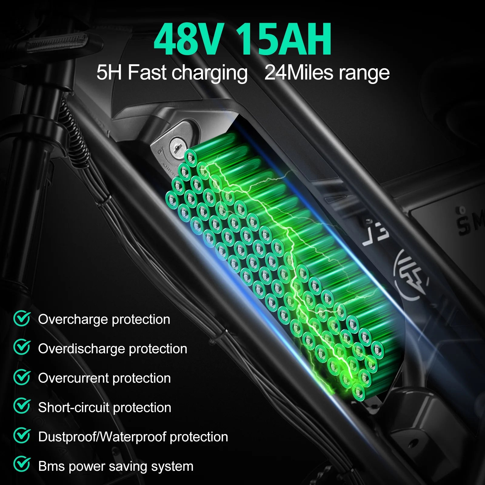 Mountain Electric bicycle 1000W Motor 48V15AH Lithium battery Motorcycle Style E-bicycle 20*4.0 Fat Tire Off-Road Electric Bike - Merit Sell