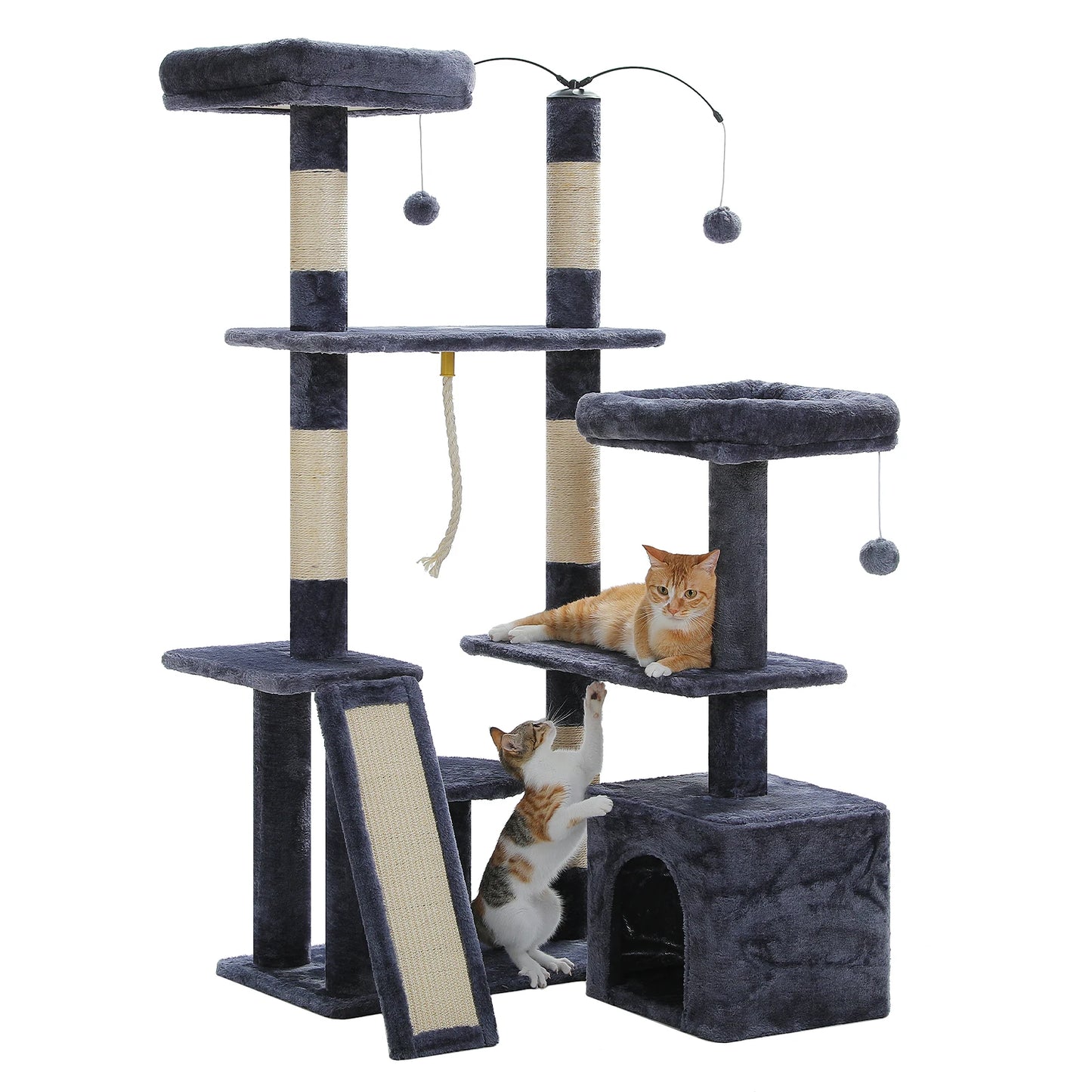 Multi-Level Cat Tree Tower with Sisal Scratching Posts and Pad Soft Top Perch Large Cat Condo for Indoor Cat Scratchers Cat Toys - Merit Sell