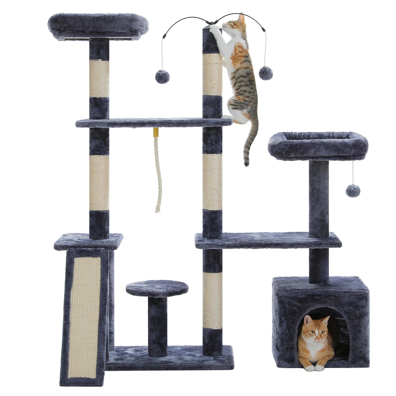 Multi-Level Cat Tree Tower with Sisal Scratching Posts and Pad Soft Top Perch Large Cat Condo for Indoor Cat Scratchers Cat Toys - Merit Sell