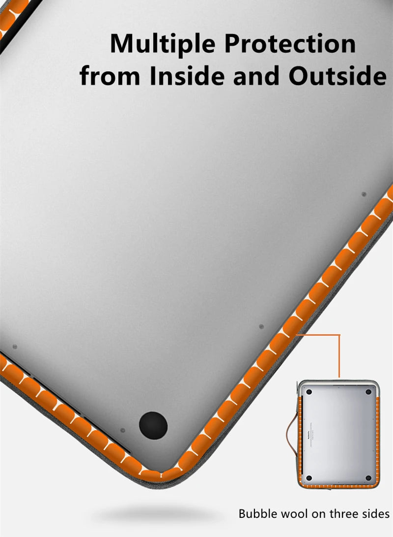 Multi-pockets Laptop Sleeve for MacBook Air 13.6 Handle Laptop Bag for MacBook Pro 14 Shocproof Notebook Bag for MacBook 16.2 M3 - Merit Sell