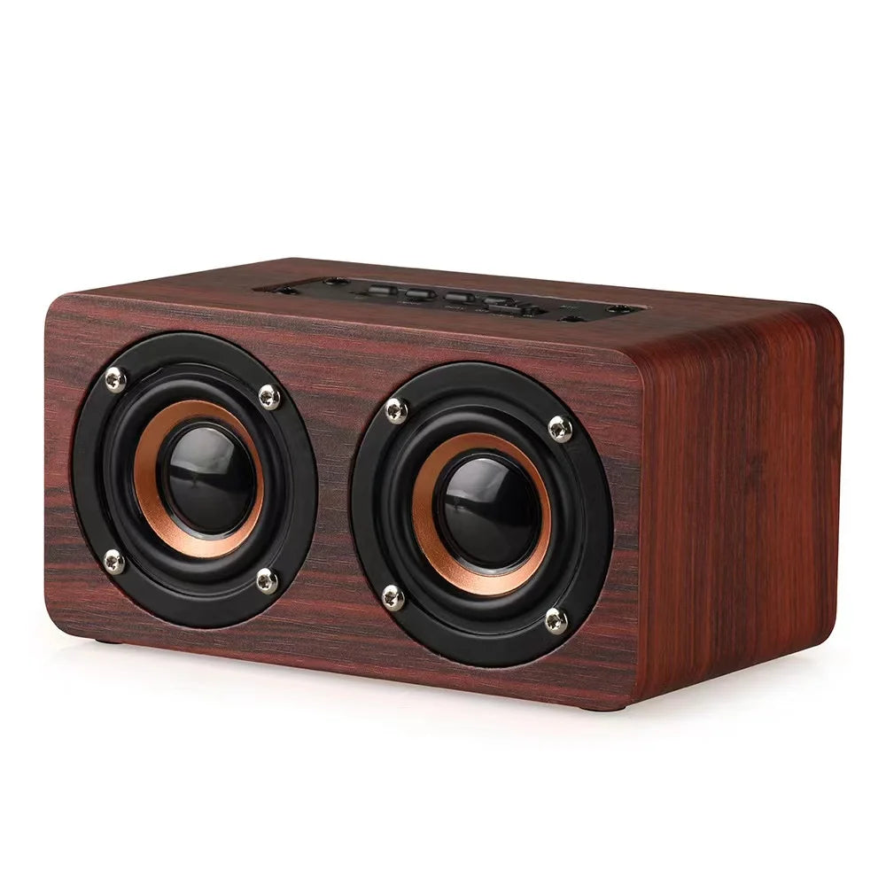 Multifunction Wooden Wireless Bluetooth Speaker TWS  Subwoofer Remote Sound System Mobile Phone Holder Portable Desktop FM Radio - Merit Sell