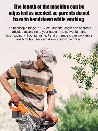 Multifunctional Lithium Lawn Mower Small Home Handheld Electric Weed Whacker Length Adjustable Grass Trimmer for Prune Garden - Merit Sell