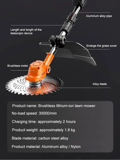 Multifunctional Lithium Lawn Mower Small Home Handheld Electric Weed Whacker Length Adjustable Grass Trimmer for Prune Garden - Merit Sell