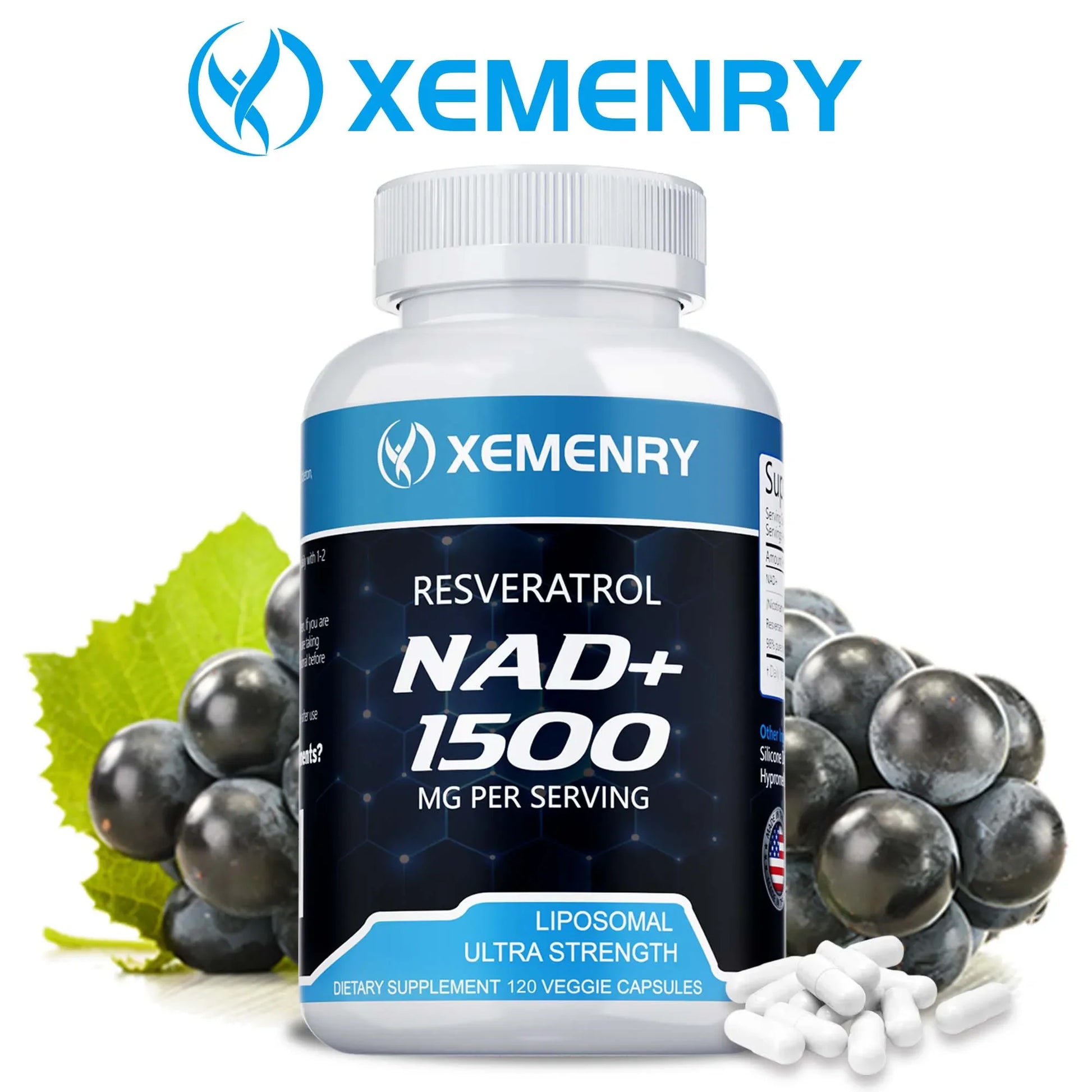NAD + Resveratrol - Anti aging, Boost Energy, Cell Repair and Skin Health - Merit Sell
