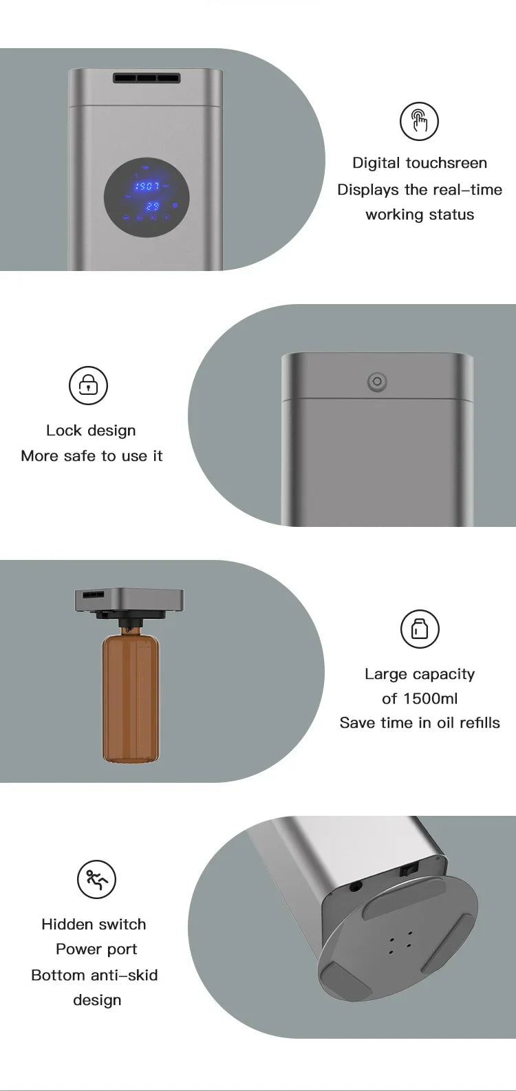 NAMSTE Electric Aromatic Diffuser Coverage 4000m³ Smart Bluetooth Essential Oils Fragrance Machine Home Hotel Scenting Device - Merit Sell