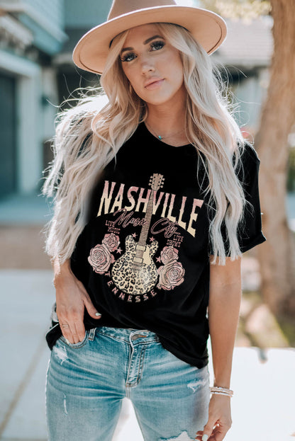 NASHVILLE MUSIC CITY Graphic Tee Shirt - Merit Sell