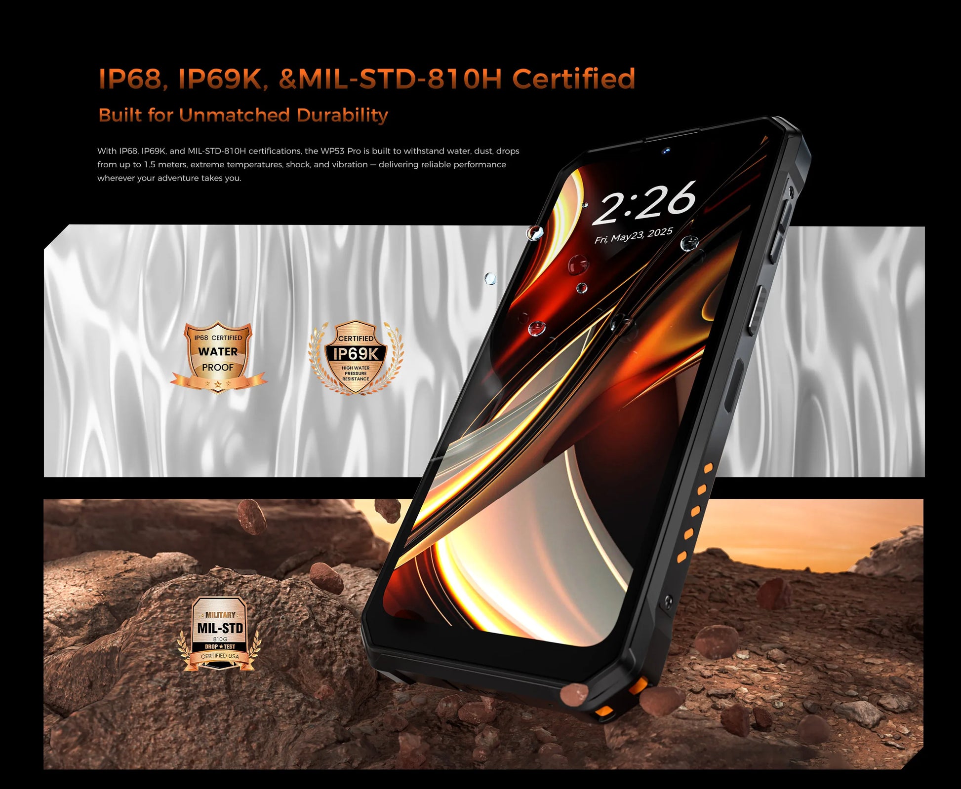 【NEW】OUKITEL WP53 PRO Rugged Phone, 24GB+256GB 11000mAh Android 15 6.52" NFC 50MP Cell Phone - Merit Sell