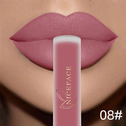 NICEFACE Lip Gloss Waterproof Matte Liquid Lipstick Long Lasting Velvet Lipgloss Tint Tube Nude Pigment Lip Makeup Cosmetics - Merit Sell