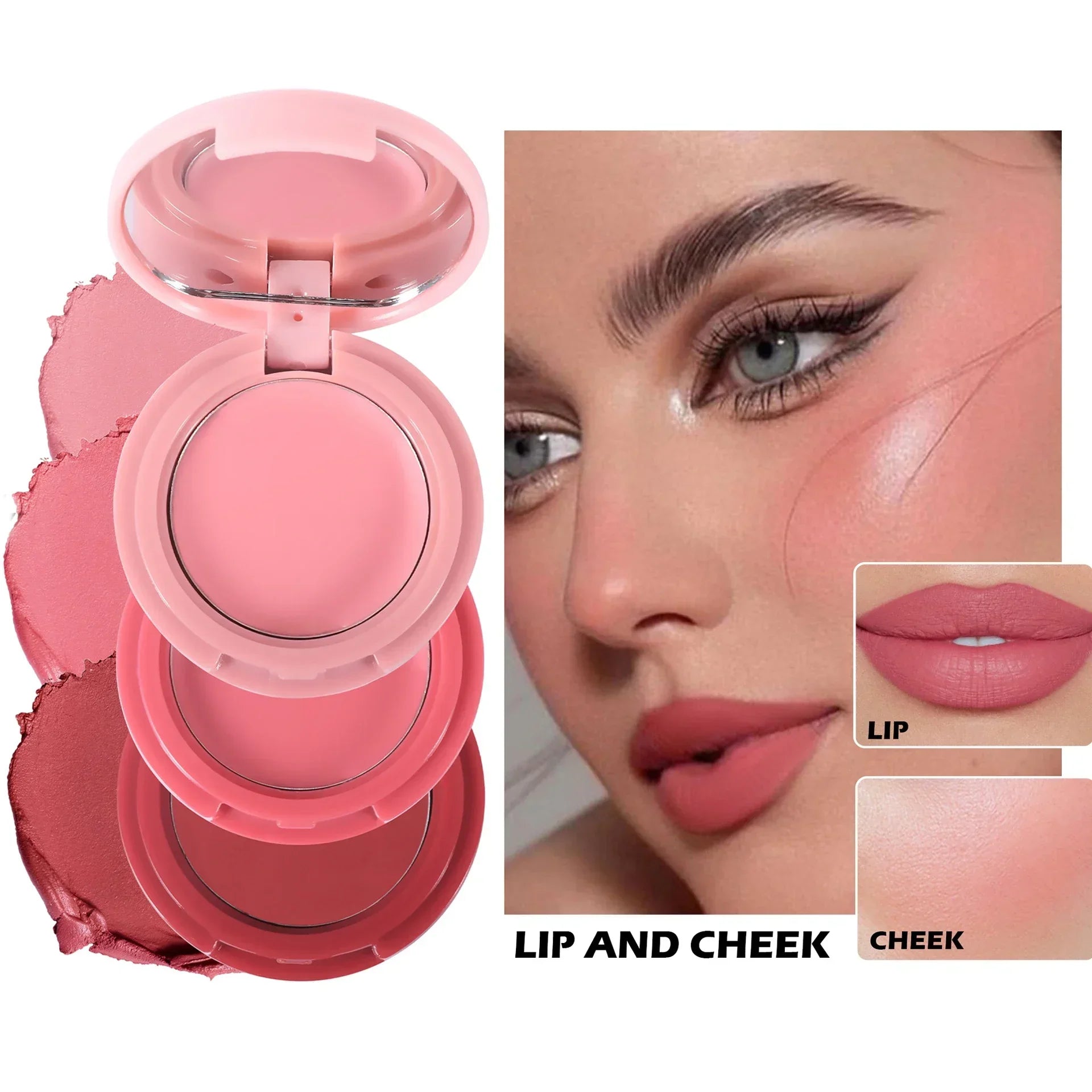 Natural Matte Face Blusher Velvety Smooth Lip Cream Cheek Blush Rouge Waterproof Makeup Makeup Blush - Merit Sell