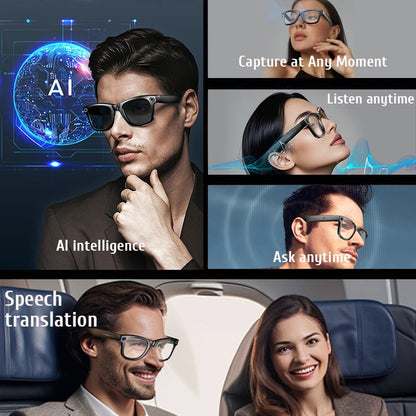 New AI Glasses HD Anti-shake Camera Video Recording Smart Glasses Voice Call Wireless Bluetooth Call Translation Sunglasses - Merit Sell
