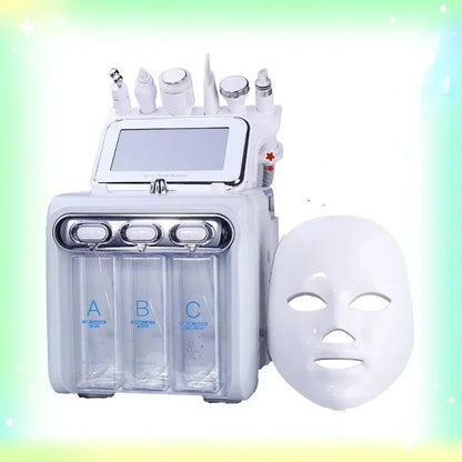 New Arrival! Multifunction skin care device 7 in 1 anti aging small bubble H2O2 hydrogen oxygen jet beauty machine with Led Mask - Merit Sell
