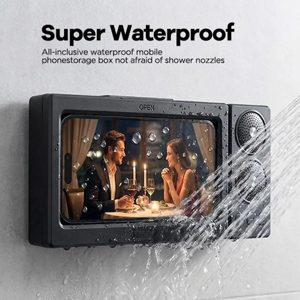 New Bluetooth Shower Speaker IPX6 Waterproof Shower Phone Holder Touch Screen 360° Rotating Arm - Merit Sell