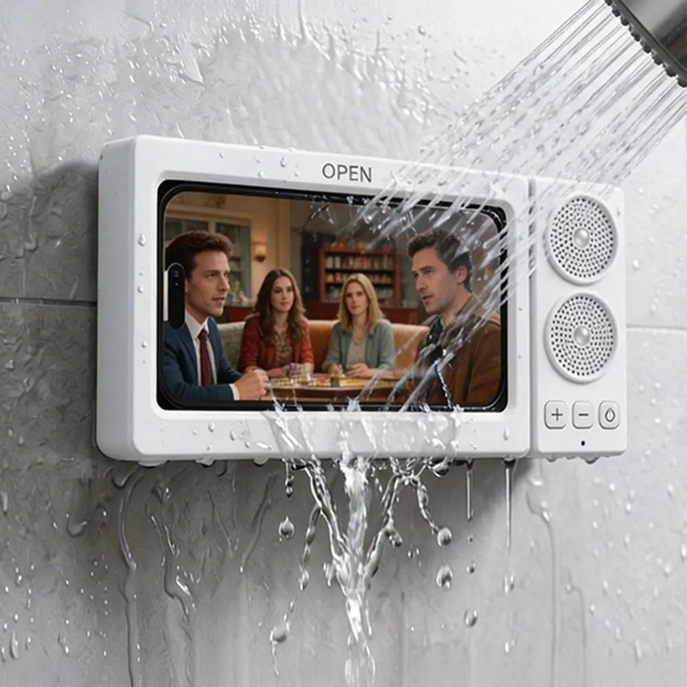 New Bluetooth Shower Speaker IPX6 Waterproof Shower Phone Holder Touch Screen 360° Rotating Arm - Merit Sell