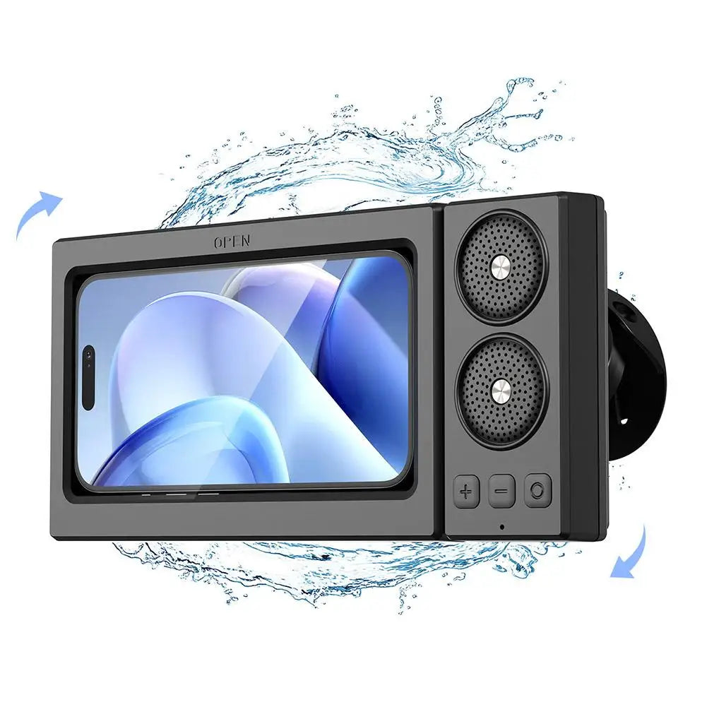 New Bluetooth Shower Speaker IPX6 Waterproof Shower Phone Holder Touch Screen 360° Rotating Arm - Merit Sell