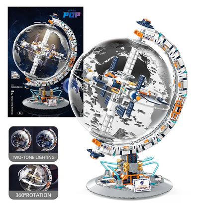 New Creative Technology Space Station Transparent Globe Building Blocks High Tech Construction Bricks Set Toy Gifts For Children - Merit Sell