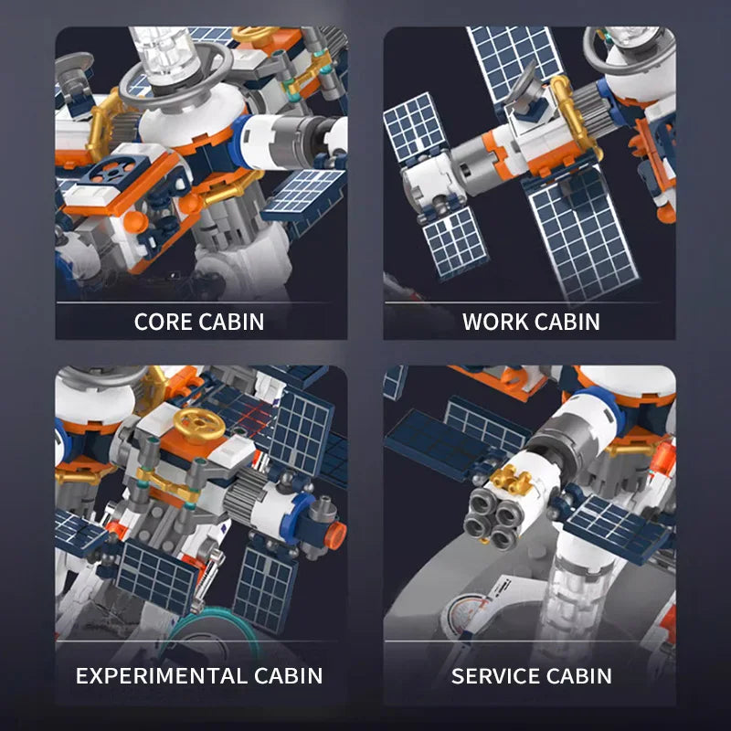 New Creative Technology Space Station Transparent Globe Building Blocks High Tech Construction Bricks Set Toy Gifts For Children - Merit Sell